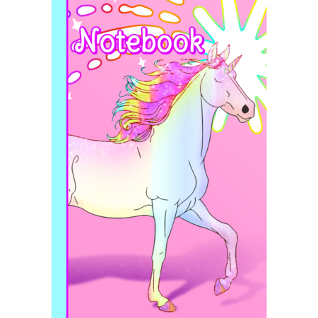 Pink Unicorn Notebook: Glitter Magic College Ruled Rainbow Unicorn Notebook Journal Composition - Paperback - Front Cover - [© Copyrighted Material]
